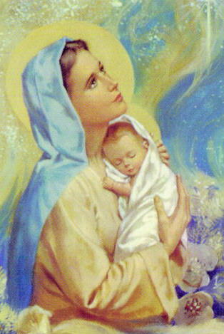 современная картина Девы Марии с младенцем