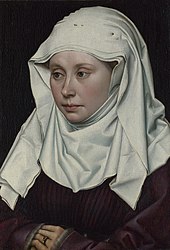 средневековый портрет женщины с покрытой головой