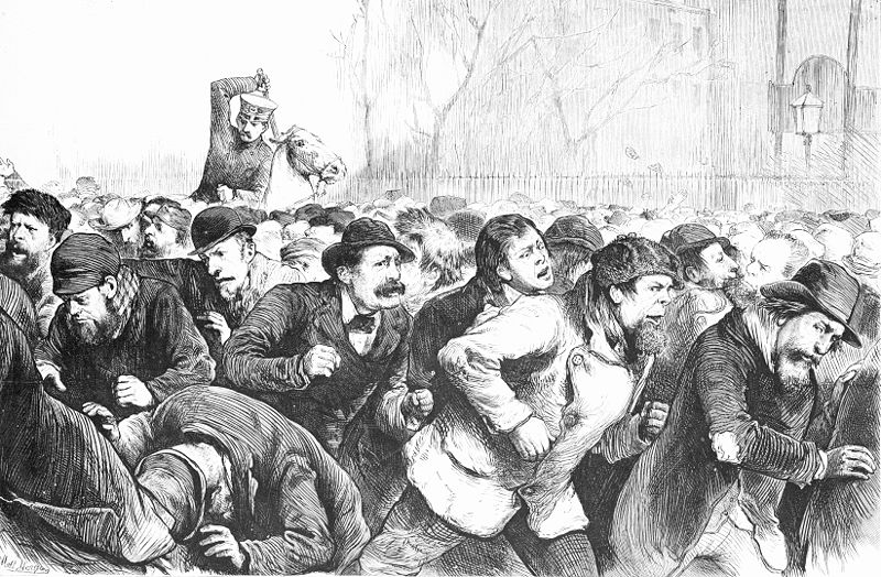 Разгон демонстрации безработных в Нью-Йорке 13 янв. 1874